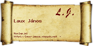 Laux János névjegykártya